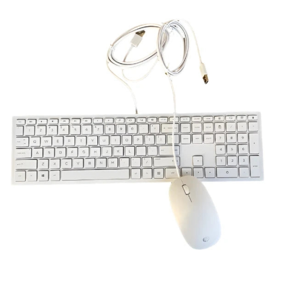 HP White Keyboard and Mouse Combo